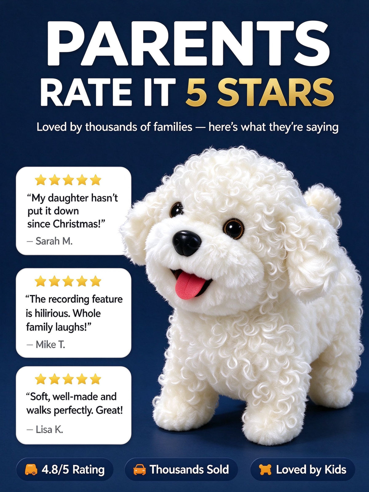 Walking & Talking Electronic Plush Dog for Toddlers