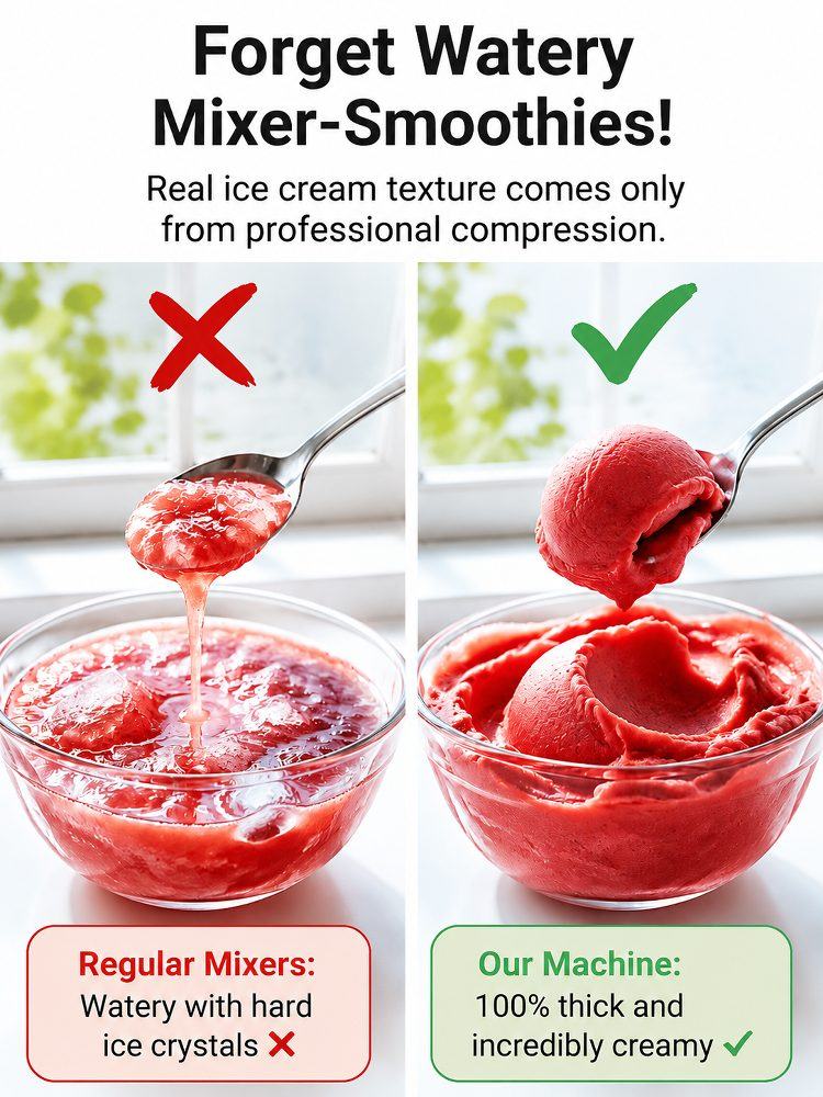 Automatic Fruit Ice Cream Maker – 100% Pure Fruit Soft Serve in 60 Seconds, No Added Sugar