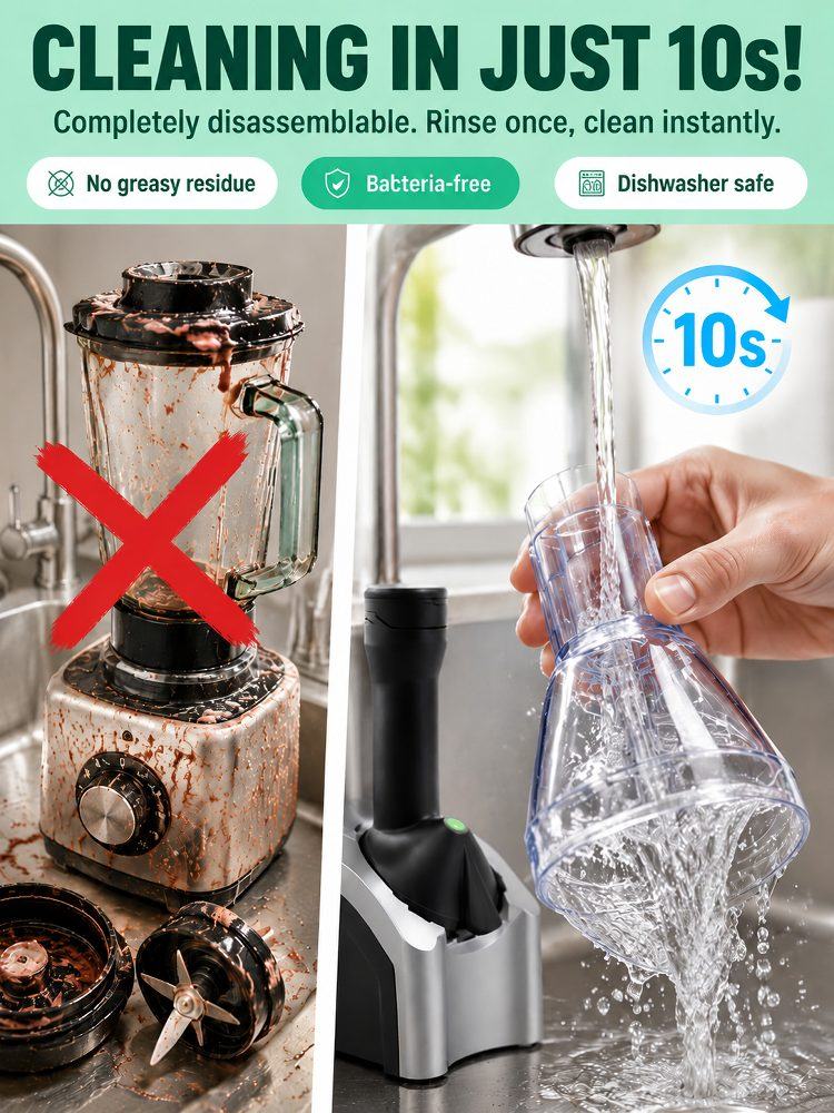 Automatic Fruit Ice Cream Maker – 100% Pure Fruit Soft Serve in 60 Seconds, No Added Sugar