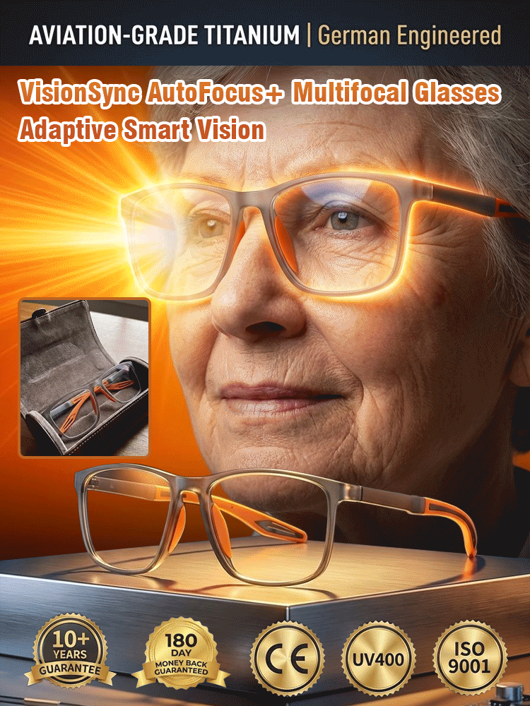 Photochromic Progressive Multifocal Reading Glasses – Ultra-Light 8.5g Titanium, 95% Blue Light Blocking, UV400