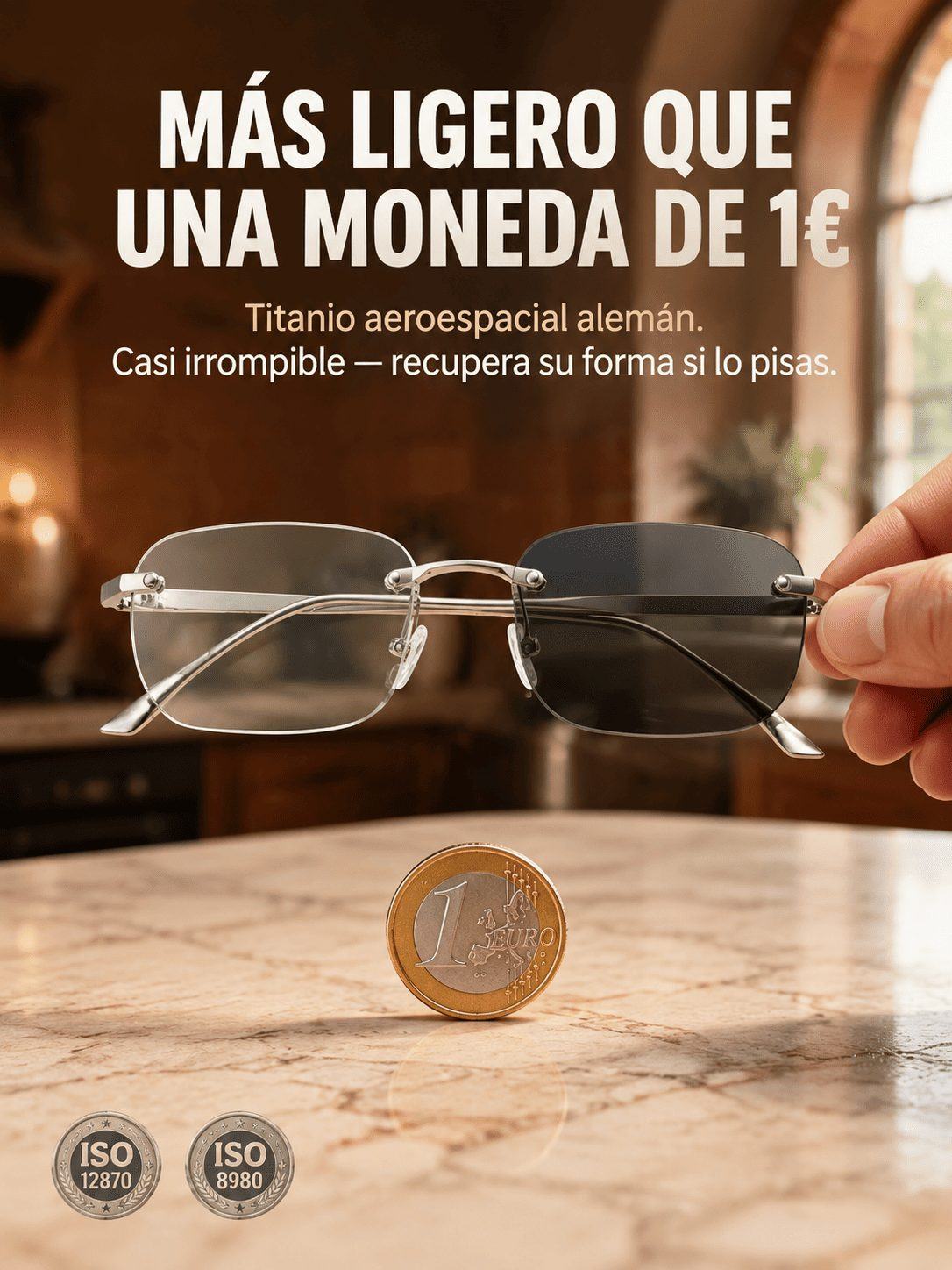 Rimless Progressive Photochromic Glasses – One Pair for All Ages, Reading + Sun, 0.1s Auto-Focus, German Aerospace Titanium