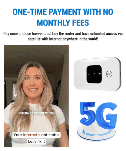 Ultralink Pocket 5G Portable Router – Satellite Internet Anywhere in the World, No Monthly Fees