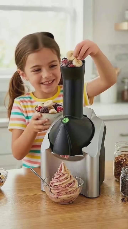 Automatic Fruit Ice Cream Maker – 100% Pure Fruit Soft Serve in 60 Seconds, No Added Sugar